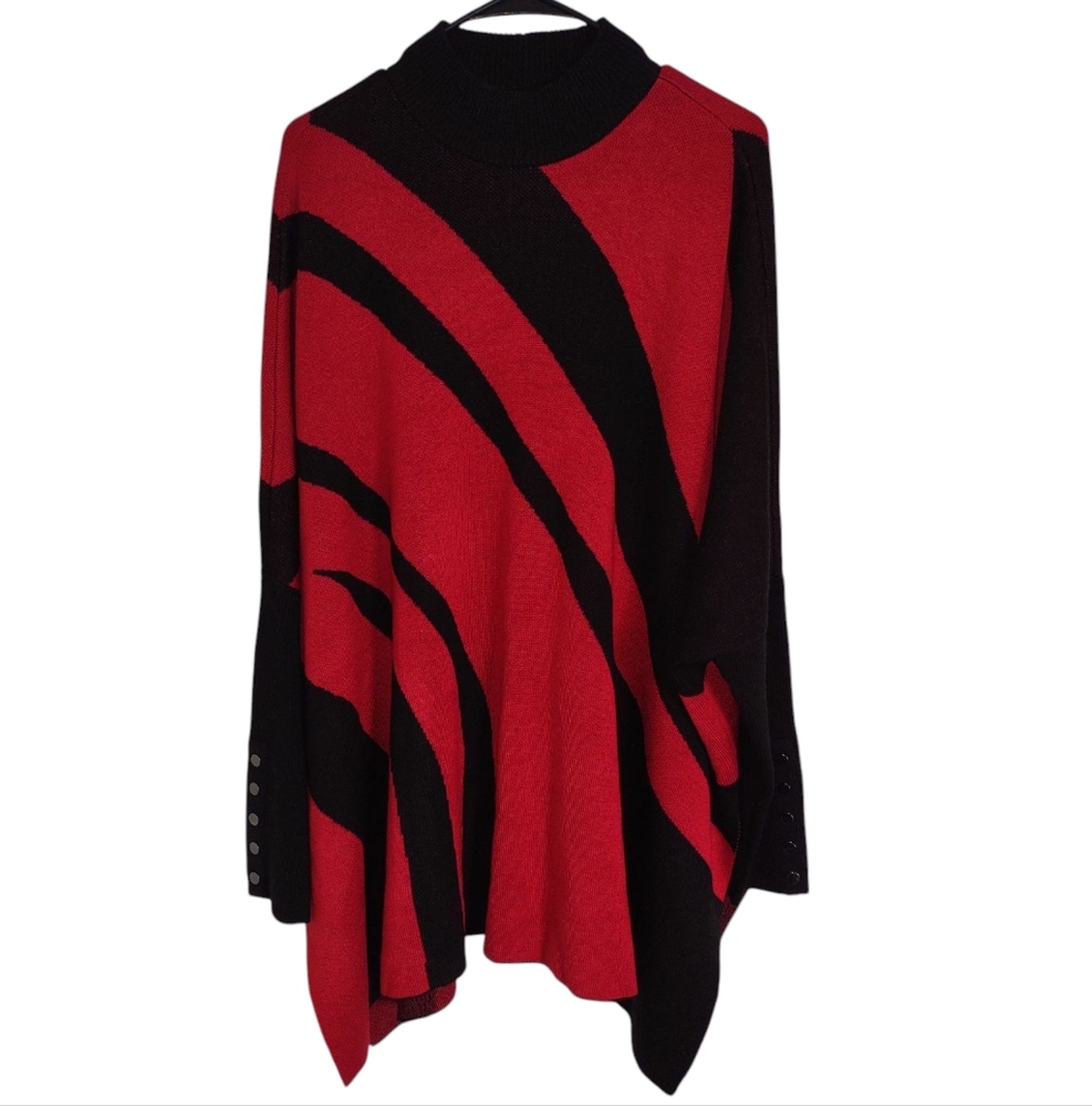 Chico's Mock Neck Sweater Poncho L/XL
